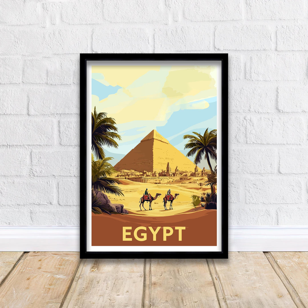 Vintage Egypt Travel Poster Wall Decor Wall Art Egypt Landscape Wall Hanging Home Décor Egyptian Gift Art Lovers Scenic Print