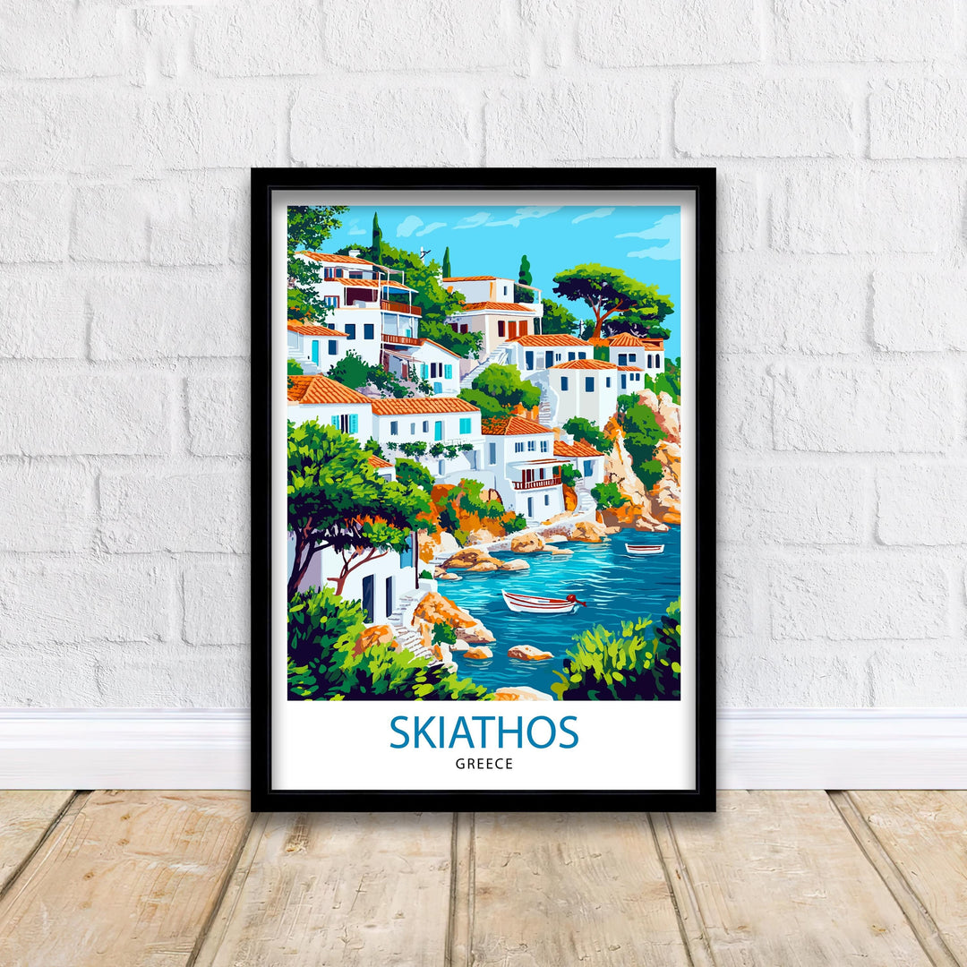 Skiathos Greece Travel Poster Wall Decor Wall Art Skiathos Landscape Wall Hanging Home Décor Greek Island Gift Art Lovers Scenic Print