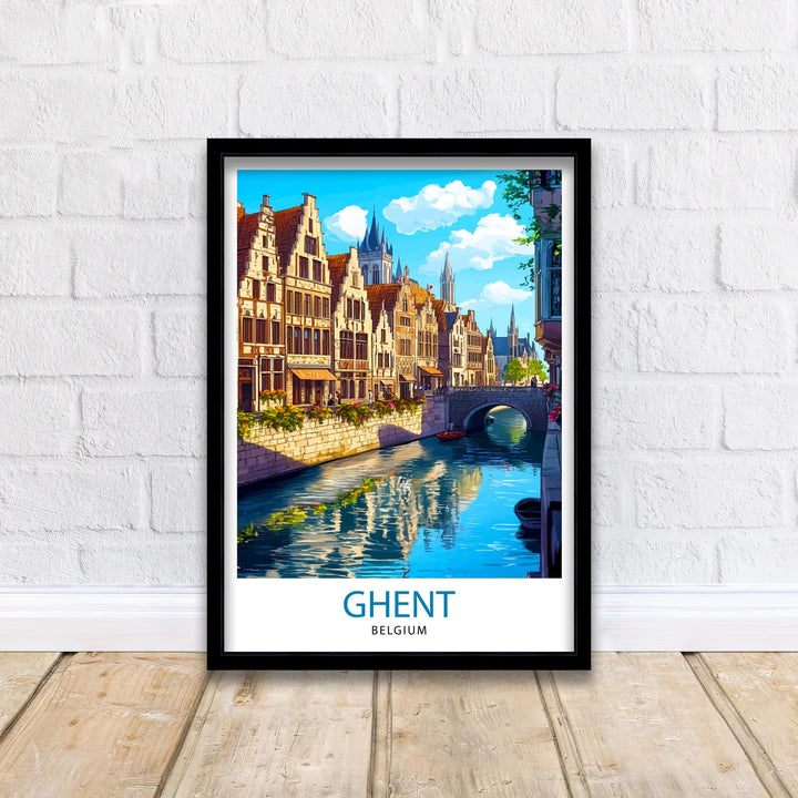 Ghent Belgium Travel Poster Wall Decor Wall Art Ghent Landscape Wall Hanging Home Décor Belgian City Gift Art Lovers Scenic Print