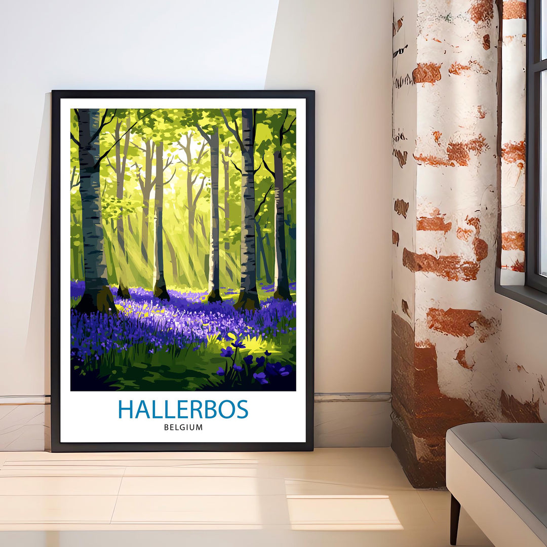 Hallerbos Forest Travel Poster Wall Decor Wall Art Hallerbos Landscape Wall Hanging Home Décor Belgian Forest Gift Art Lovers Scenic Print