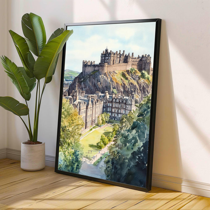 Edinburgh Watercolor Travel Poster