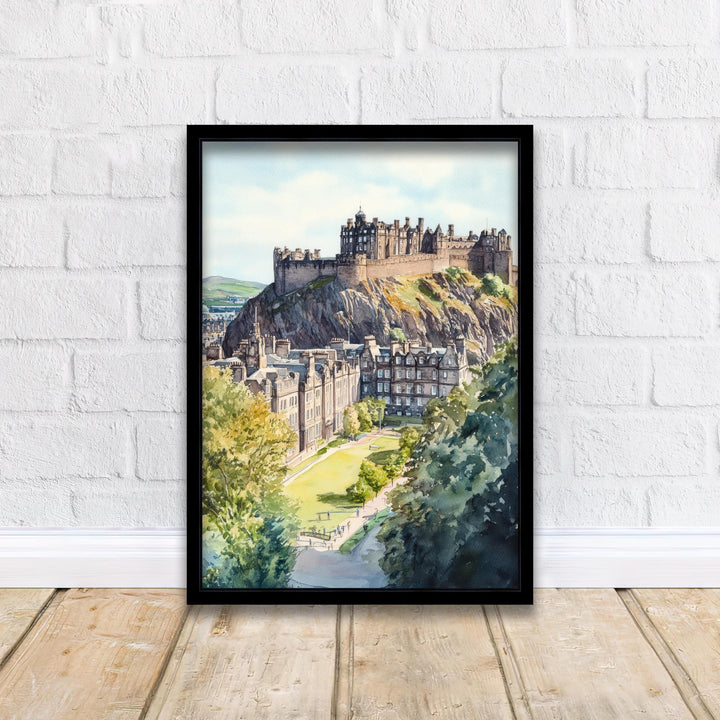 Edinburgh Watercolor Travel Poster