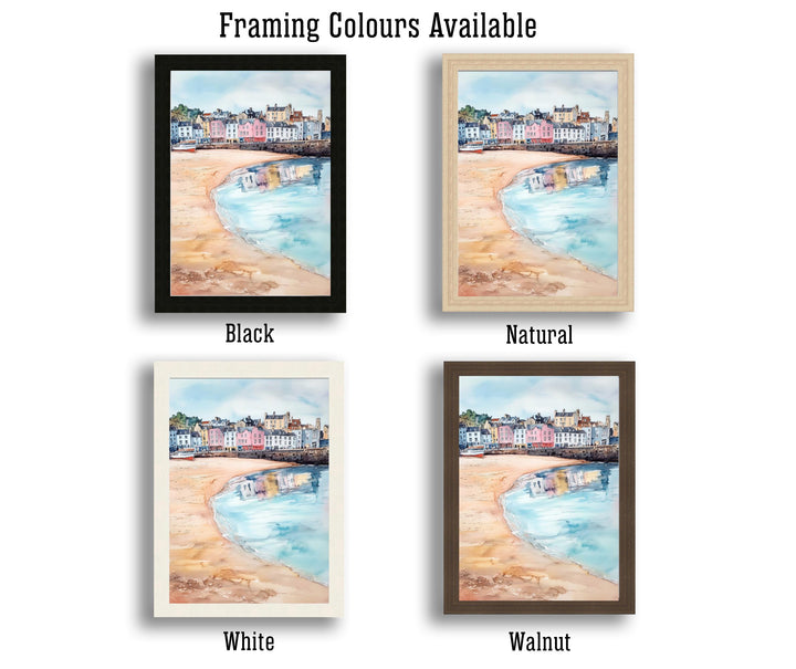 Tenby Watercolor Travel Print Wall Decor Wall Art Tenby Landscape Wall Hanging Home Décor Pembrokeshire Gift Art Lovers Scenic Print