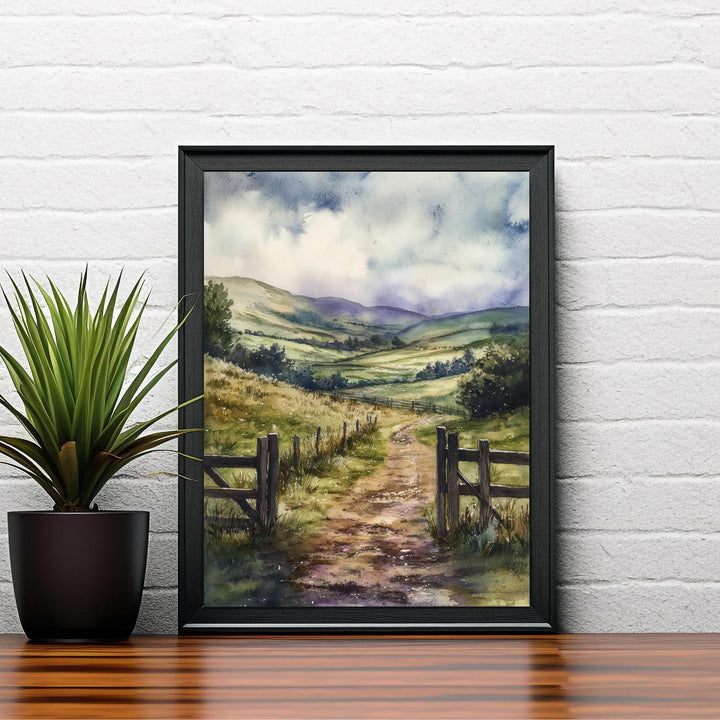 Scottish Borders Watercolor Travel Poster