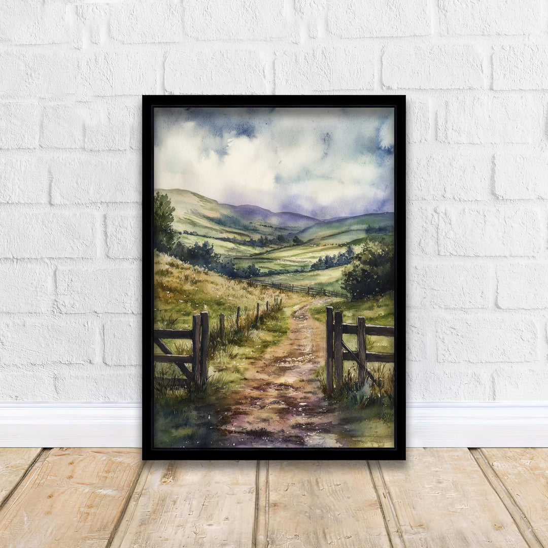 Scottish Borders Watercolor Travel Poster