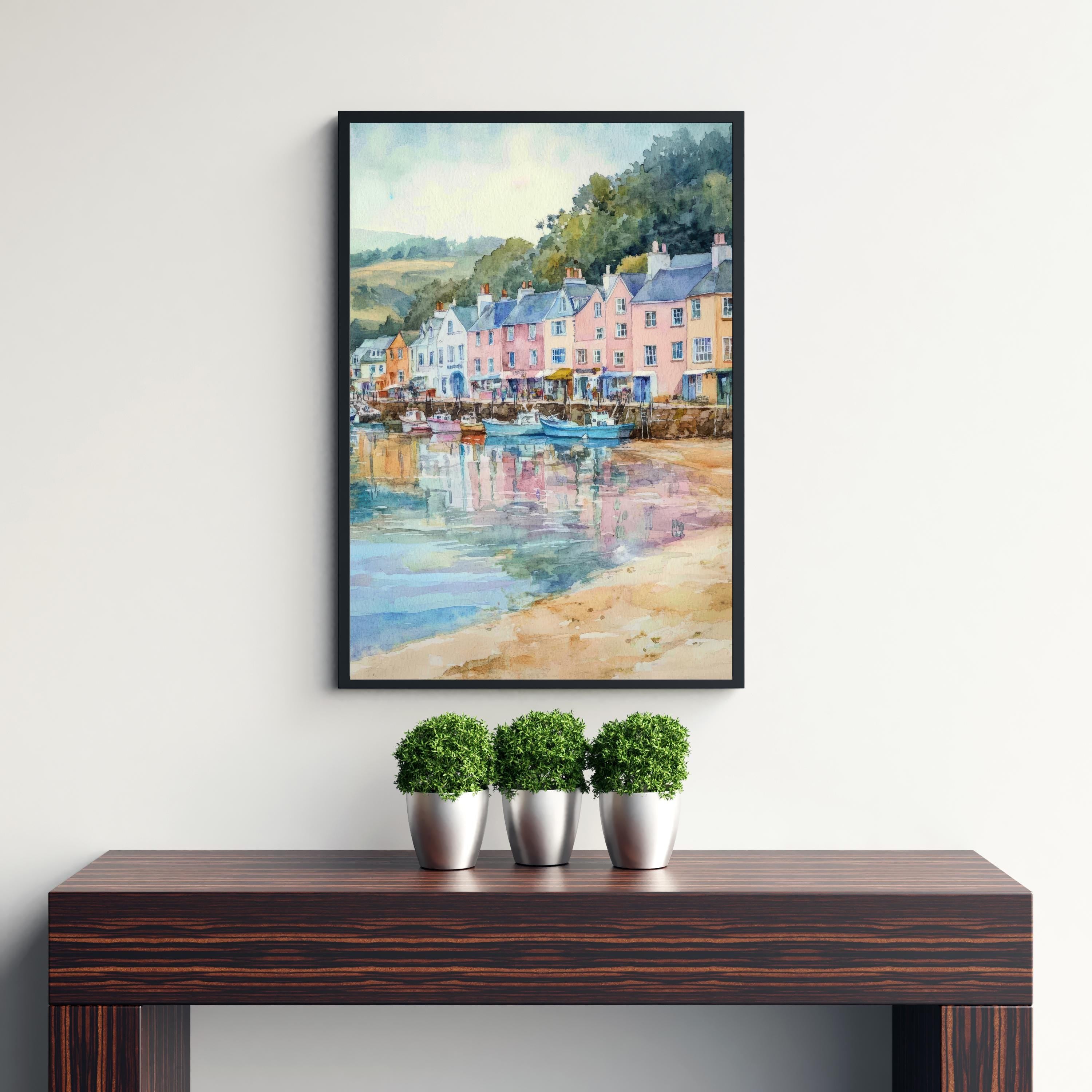 Looe Cornwall Watercolor Travel Print Wall Decor Wall Art Looe Landscape Wall Hanging Home Décor Cornwall Gift Art Lovers Scenic Print