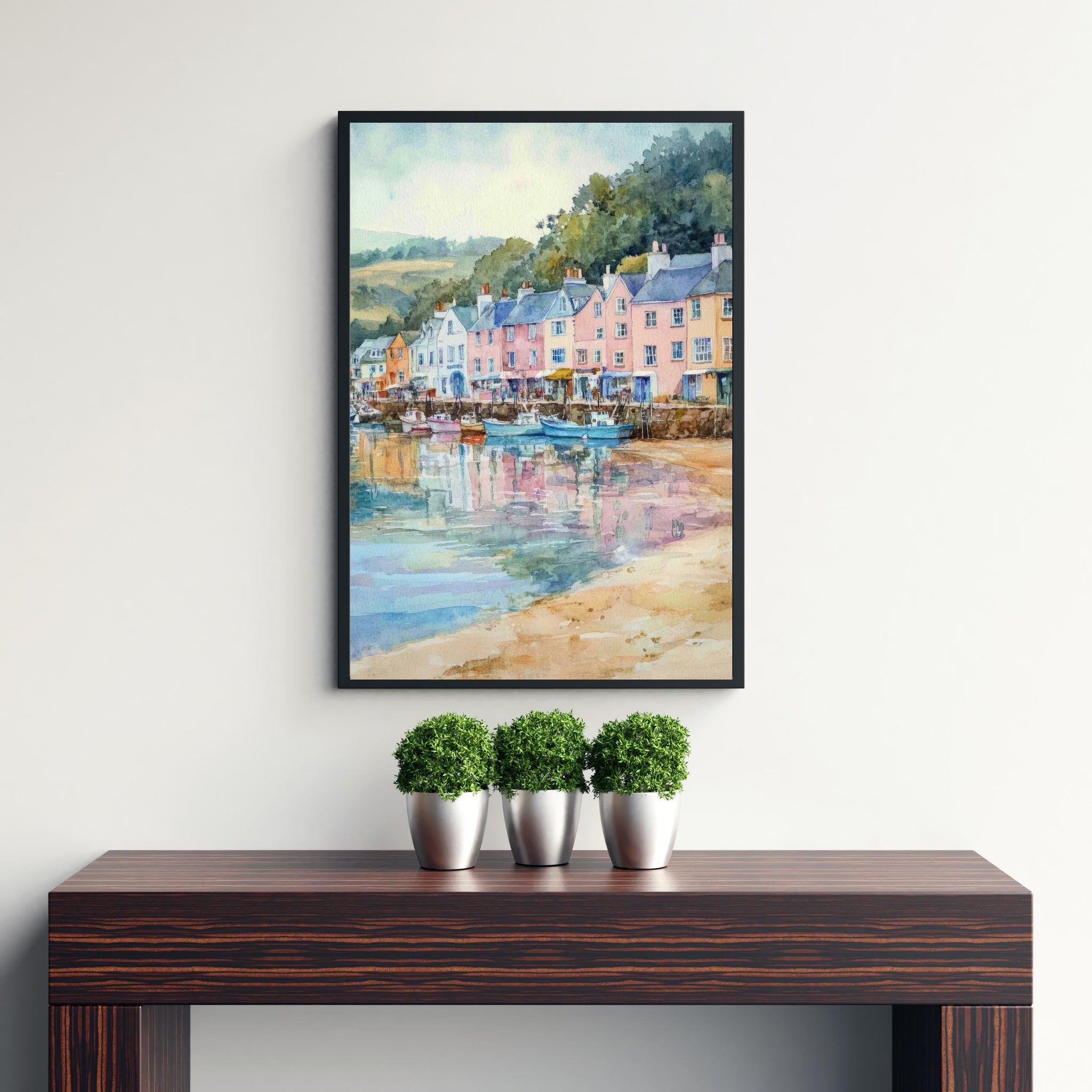 Looe Cornwall Watercolor Travel Print Wall Decor Wall Art Looe Landscape Wall Hanging Home Décor Cornwall Gift Art Lovers Scenic Print