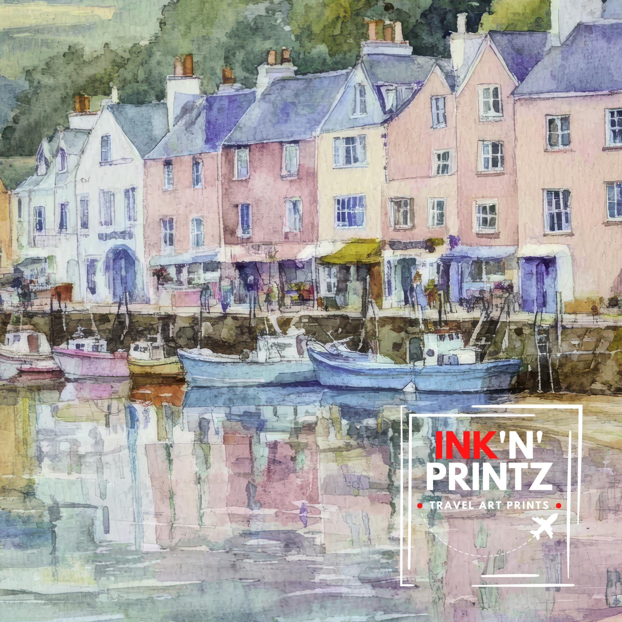 Looe Cornwall Watercolor Travel Print Wall Decor Wall Art Looe Landscape Wall Hanging Home Décor Cornwall Gift Art Lovers Scenic Print