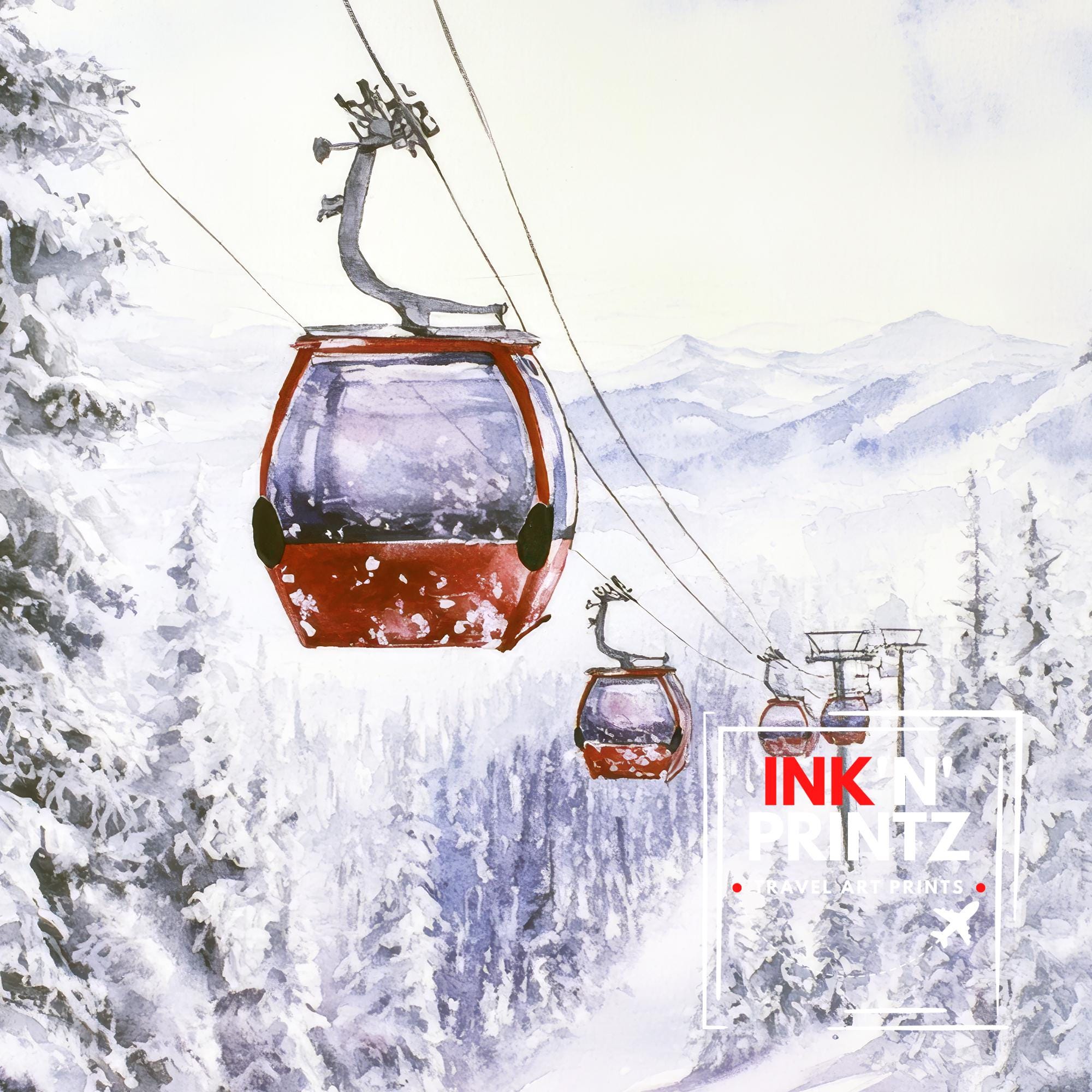 Aspen Colorado Watercolor Travel Print Wall Decor Wall Art Aspen Landscape Wall Hanging Home Décor Rocky Mountains Gift Art Lovers Scenic