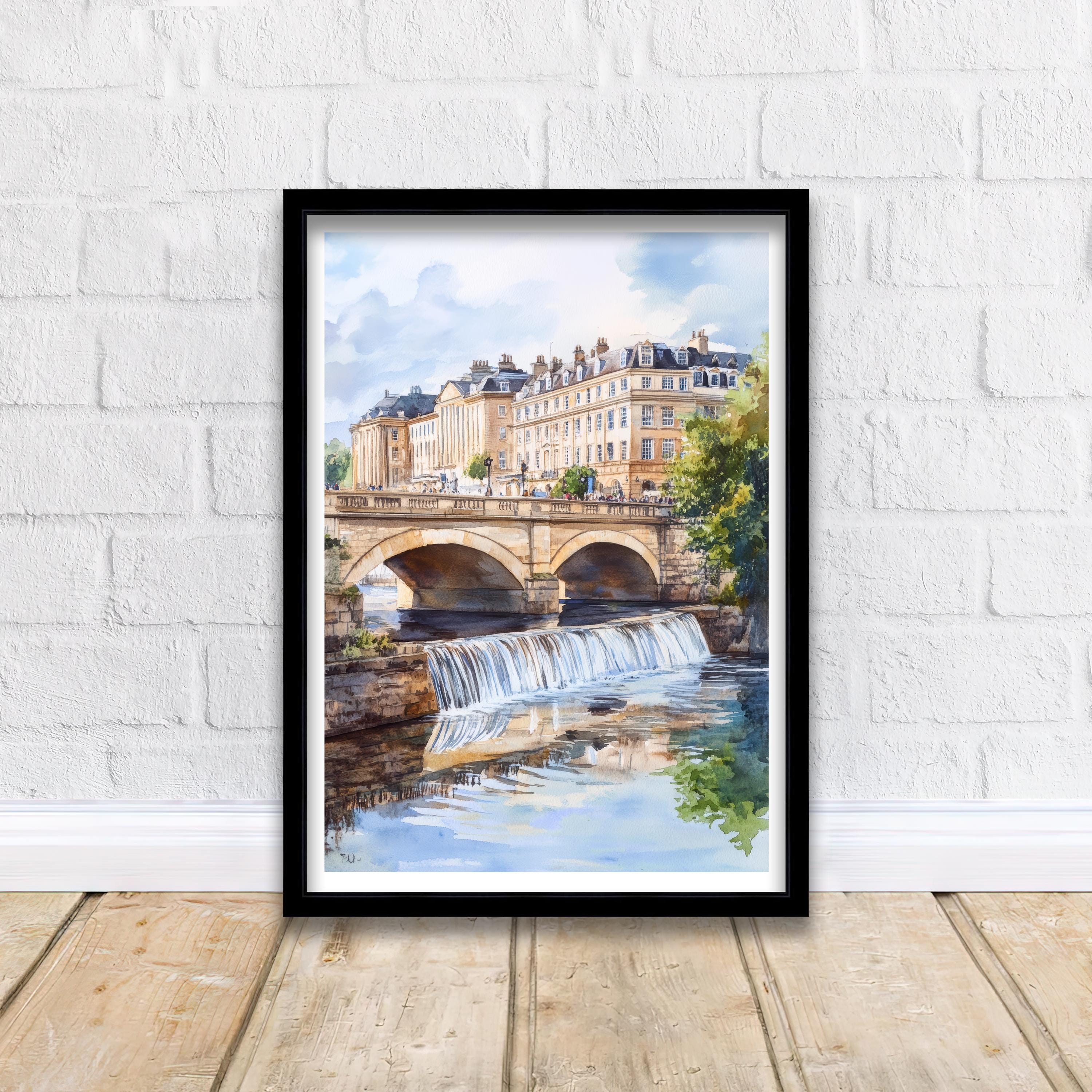 Bath England Watercolor Travel Poster