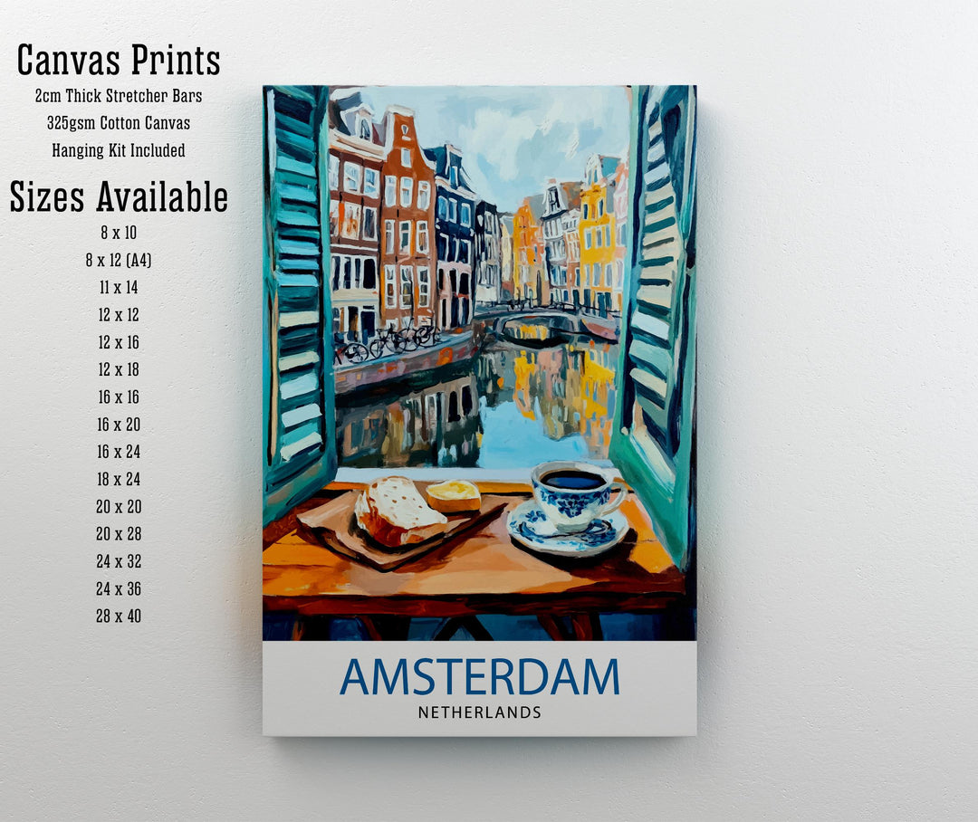 Amsterdam Travel Poster Wall Decor Wall Art Amsterdam Landscape Wall Hanging Home Décor Dutch City Gift Art Lovers Scenic Print