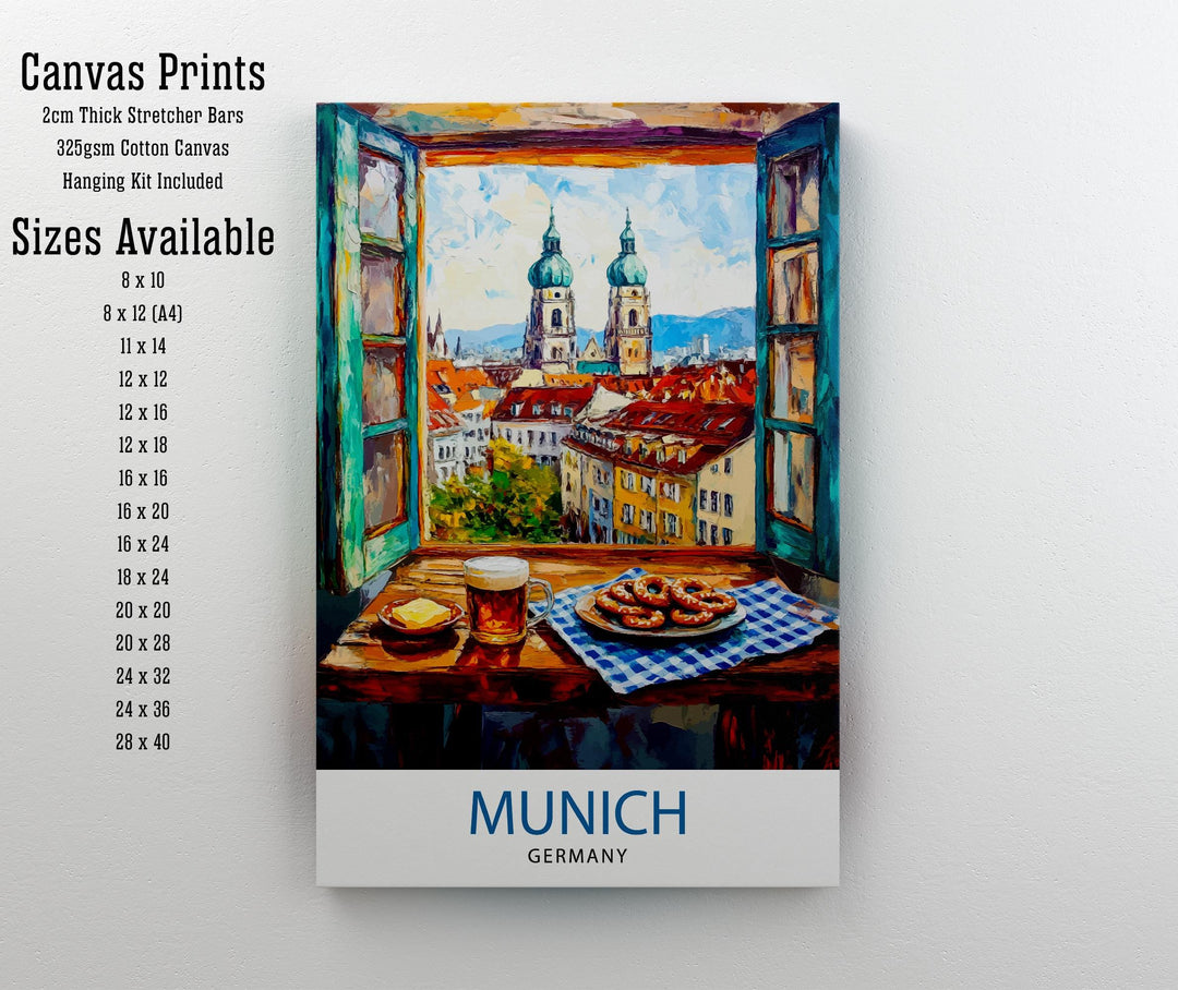 Munich Travel Poster Wall Decor Wall Art Munich Landscape Wall Hanging Home Décor German City Gift Art Lovers Scenic Print