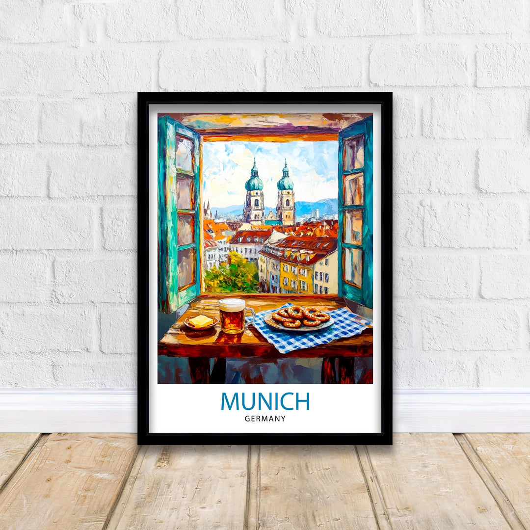 Munich Travel Poster Wall Decor Wall Art Munich Landscape Wall Hanging Home Décor German City Gift Art Lovers Scenic Print