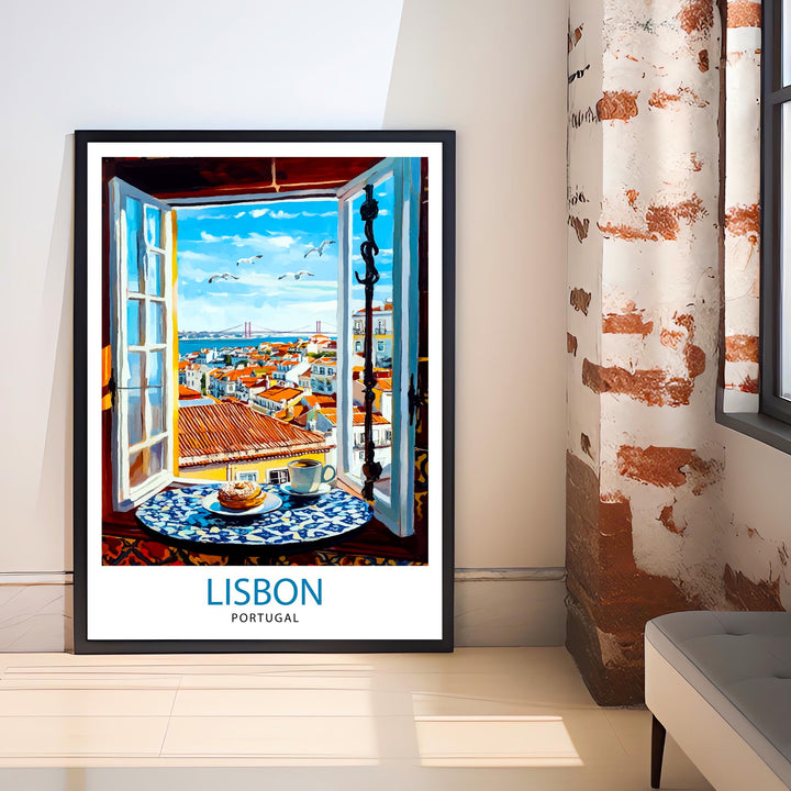 Lisbon Travel Poster Wall Decor Wall Art Lisbon Landscape Wall Hanging Home Décor Portuguese City Gift Art Lovers Scenic Print