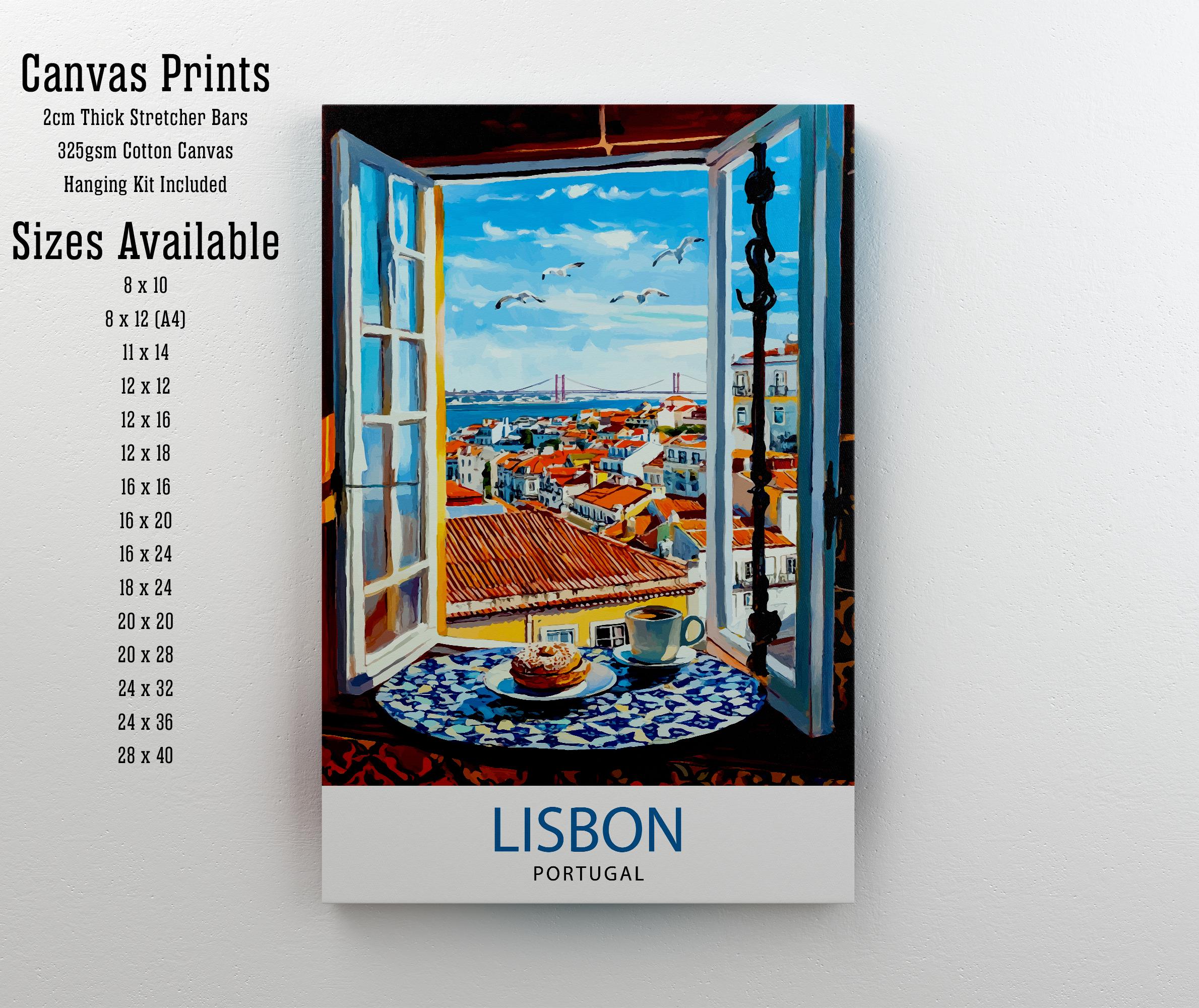 Lisbon Travel Poster Wall Decor Wall Art Lisbon Landscape Wall Hanging Home Décor Portuguese City Gift Art Lovers Scenic Print