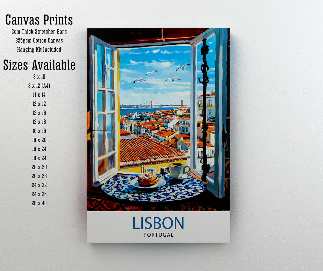 Lisbon Travel Poster Wall Decor Wall Art Lisbon Landscape Wall Hanging Home Décor Portuguese City Gift Art Lovers Scenic Print