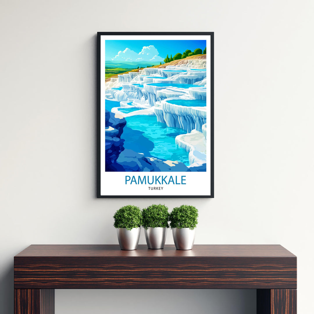 Pamukkale Turkey Travel Print Wall Decor Wall Art Pamukkale Landscape Wall Hanging Home Décor Turkish Natural Wonder Gift Art