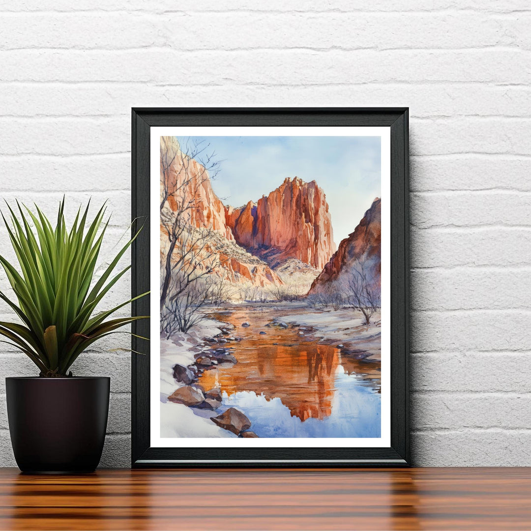 Sedona Arizona Watercolor Travel Poster – Desert Landscape Wall Art, Red Rock Scenic Decor & Nature Lover Gift