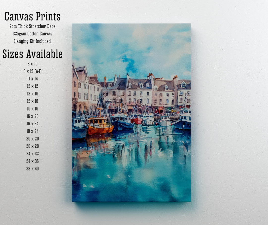 St. Peter Port Guernsey Watercolor Travel Print Wall Decor Wall Art St. Peter Port Landscape Wall Hanging Home Décor Channel Islands Gift