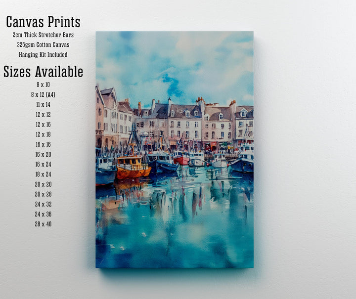 St. Peter Port Guernsey Watercolor Travel Poster – Island Seascape Wall Art, Coastal Home Decor & Nature Lover Gift