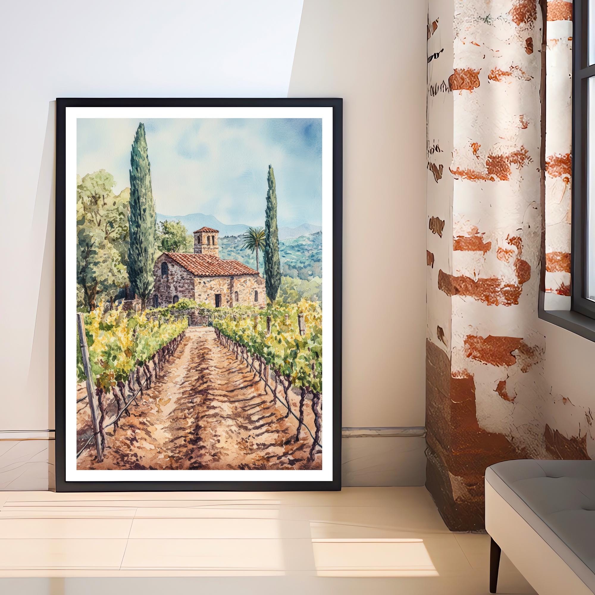 Napa Valley Watercolor Poster