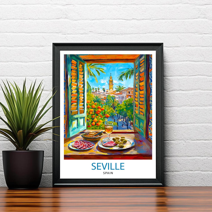 Seville Spain Travel Poster Wall Decor Wall Art Seville Landscape Wall Hanging Home Décor Spanish City Gift Art Lovers Scenic Print