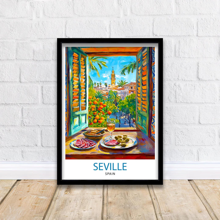 Seville Spain Travel Poster Wall Decor Wall Art Seville Landscape Wall Hanging Home Décor Spanish City Gift Art Lovers Scenic Print