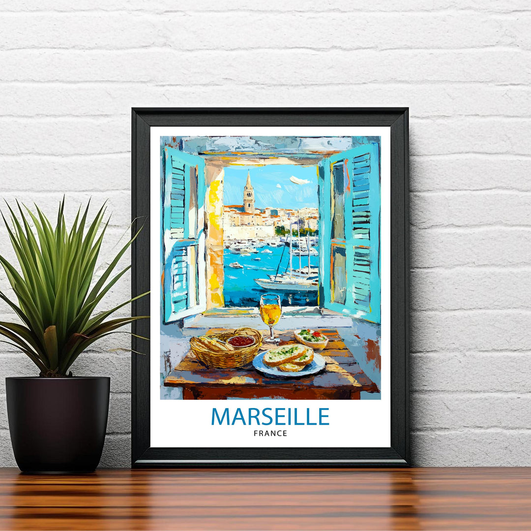 Marseille France Travel Poster Wall Decor Wall Art Marseille Landscape Wall Hanging Home Décor French City Gift Art Lovers Scenic Print