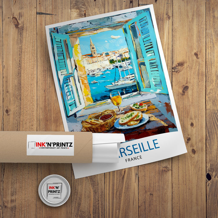 Marseille France Travel Poster Wall Decor Wall Art Marseille Landscape Wall Hanging Home Décor French City Gift Art Lovers Scenic Print