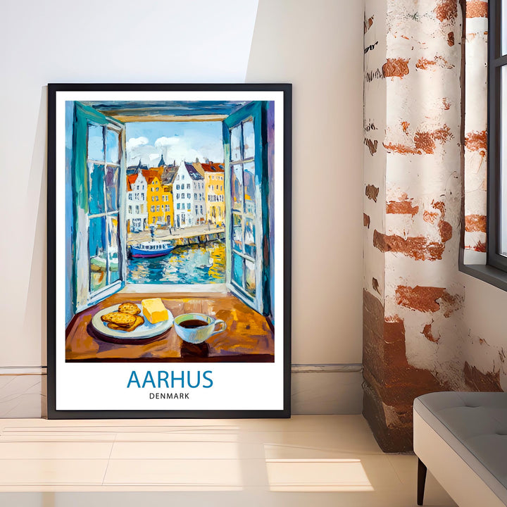 Aarhus Denmark Travel Poster