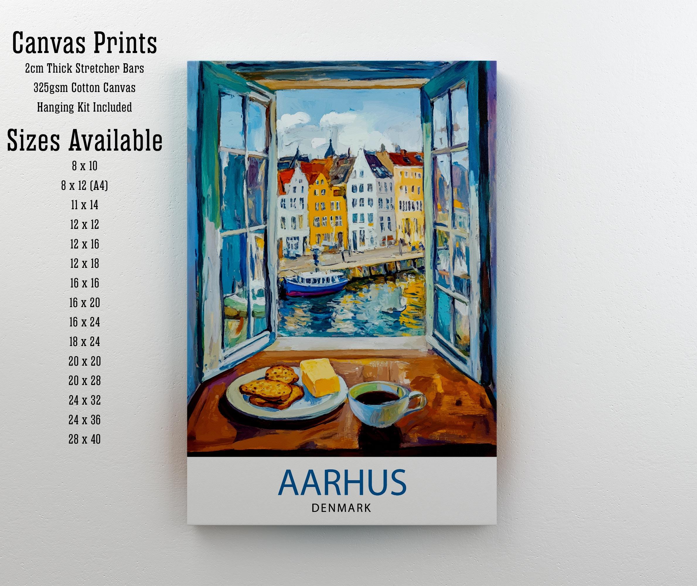 Aarhus Denmark Travel Poster Wall Decor Wall Art Aarhus Landscape Wall Hanging Home Décor Danish City Gift Art Lovers Scenic Print