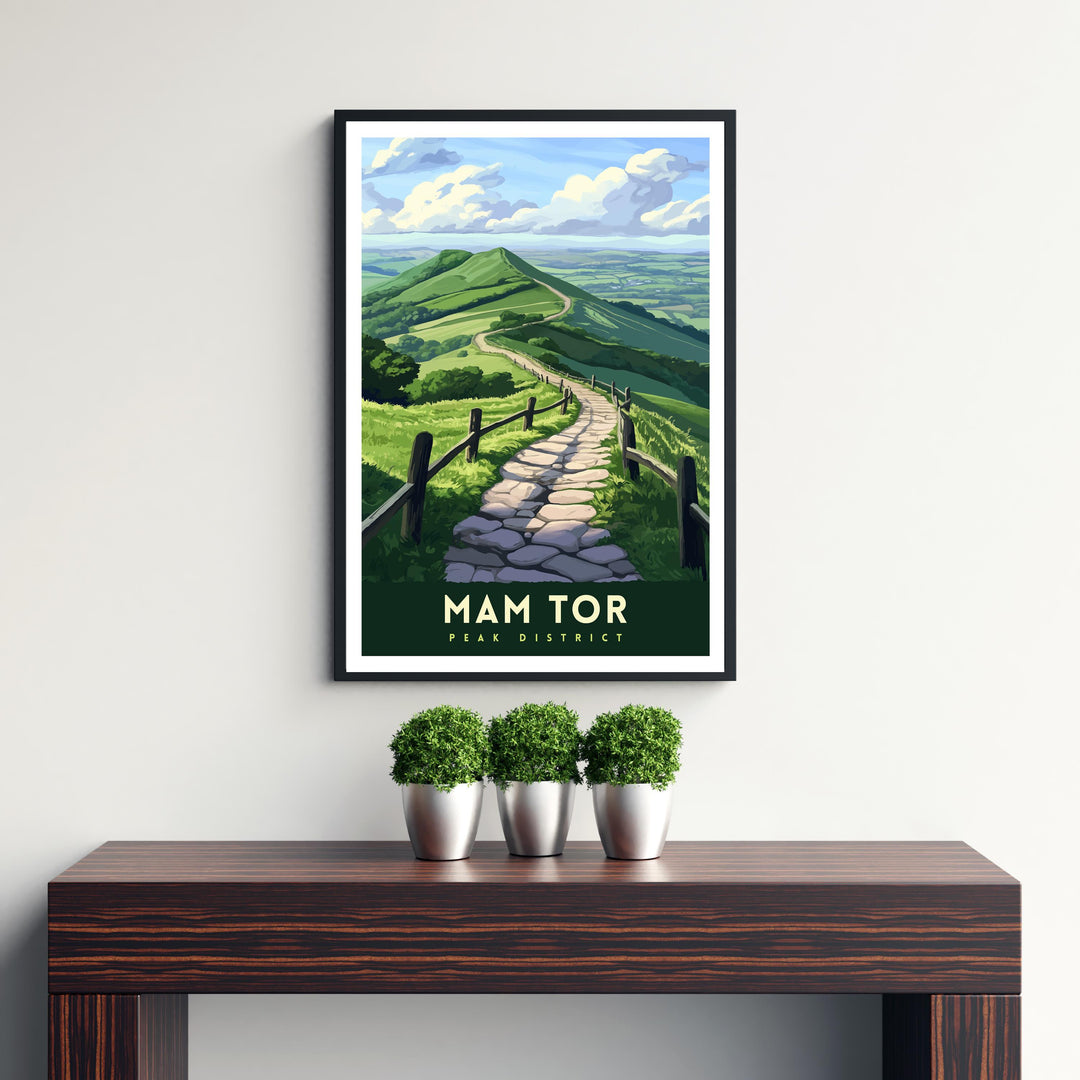 Mam Tor Travel Poster – Peak District Wall Art