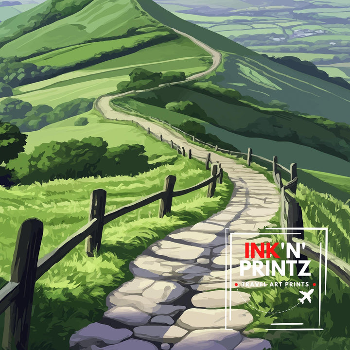 Mam Tor Travel Poster – Peak District Wall Art