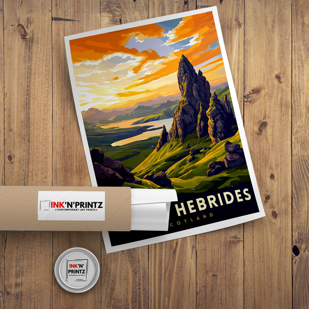 Outer Hebrides Travel Poster – Scottish Hebrides Wall Art