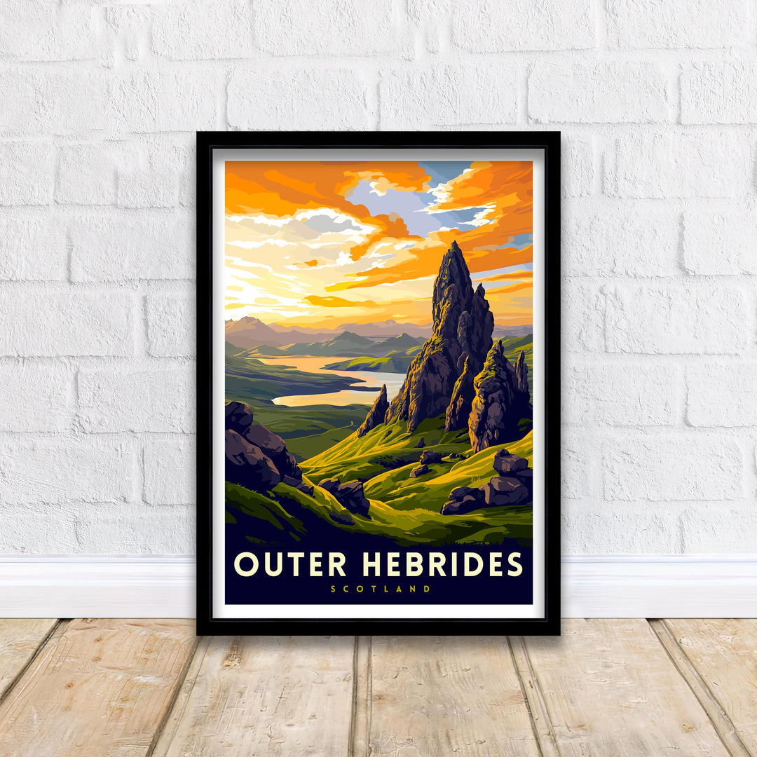 Outer Hebrides Travel Print Hebrides Wall Decor Hebrides Home Living Decor Hebrides Illustration Travel Poster Gift for Hebrides