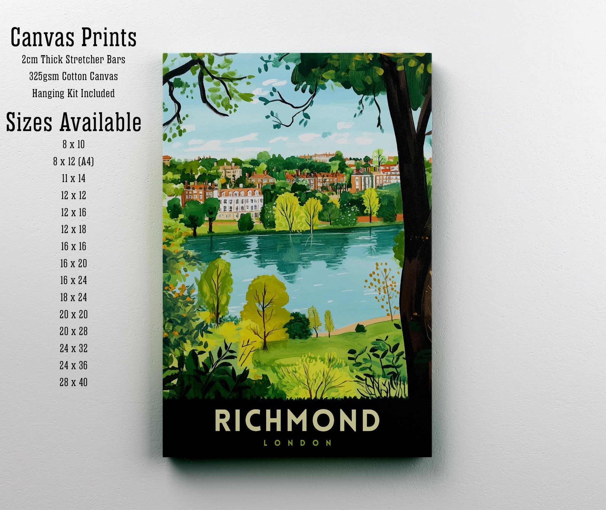 Richmond London Travel Poster Wall Art Richmond Poster London Parks Art Richmond Gift Nature Lover London Art