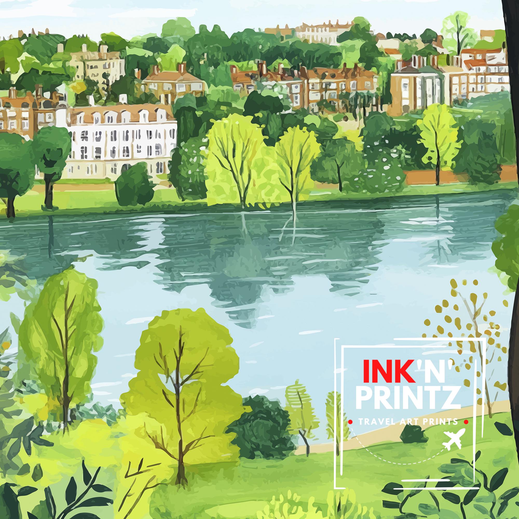 Richmond London Travel Poster Wall Art Richmond Poster London Parks Art Richmond Gift Nature Lover London Art