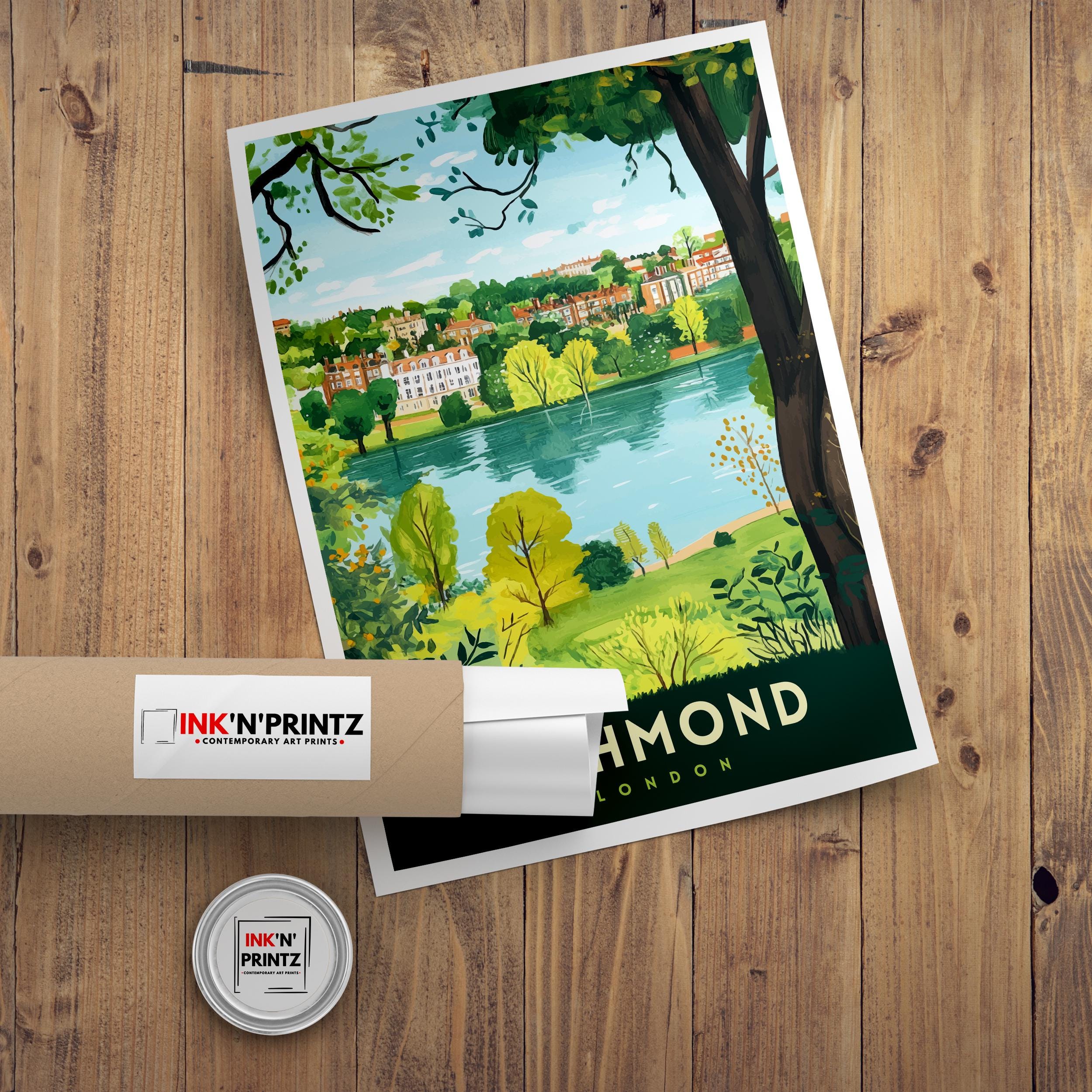Richmond London Travel Poster Wall Art Richmond Poster London Parks Art Richmond Gift Nature Lover London Art