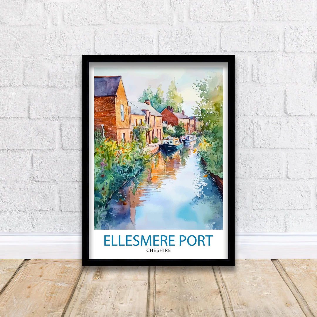 Ellesmere Port Travel Poster Wall Decor Wall Art Ellesmere Port Landscape Wall Hanging Home Décor Cheshire Gift Art Lovers Scenic Print