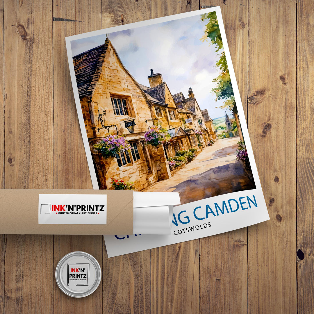 Chipping Campden Travel Poster Wall Decor Wall Art Cotswolds Landscape Wall Hanging Home Décor English Countryside Gift Art Lovers Scenic