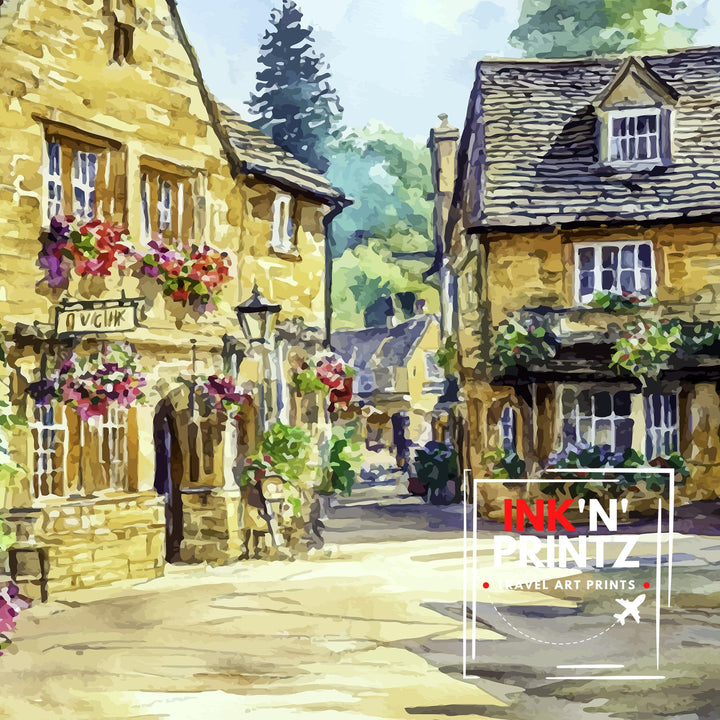 Stow-on-the-Wold Travel Poster Wall Decor Wall Art Cotswolds Landscape Wall Hanging Home Décor English Countryside Gift Art Lovers Scenic