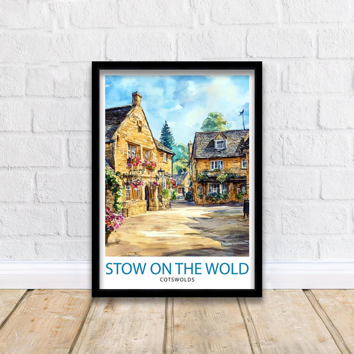 Stow-on-the-Wold Travel Poster Wall Decor Wall Art Cotswolds Landscape Wall Hanging Home Décor English Countryside Gift Art Lovers Scenic