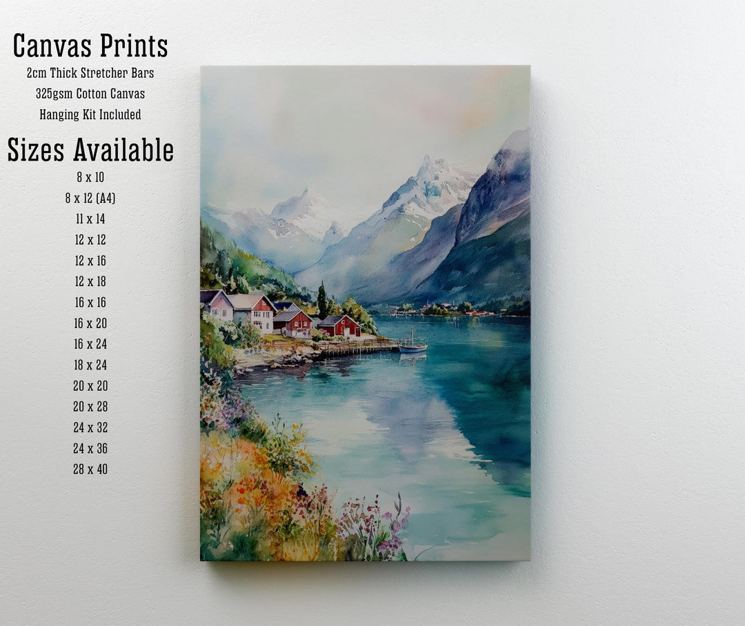 Olden Norway Watercolor Travel Print Wall Decor Wall Art Olden Landscape Wall Hanging Home Décor Norwegian Fjords Gift Art Lovers Scenic