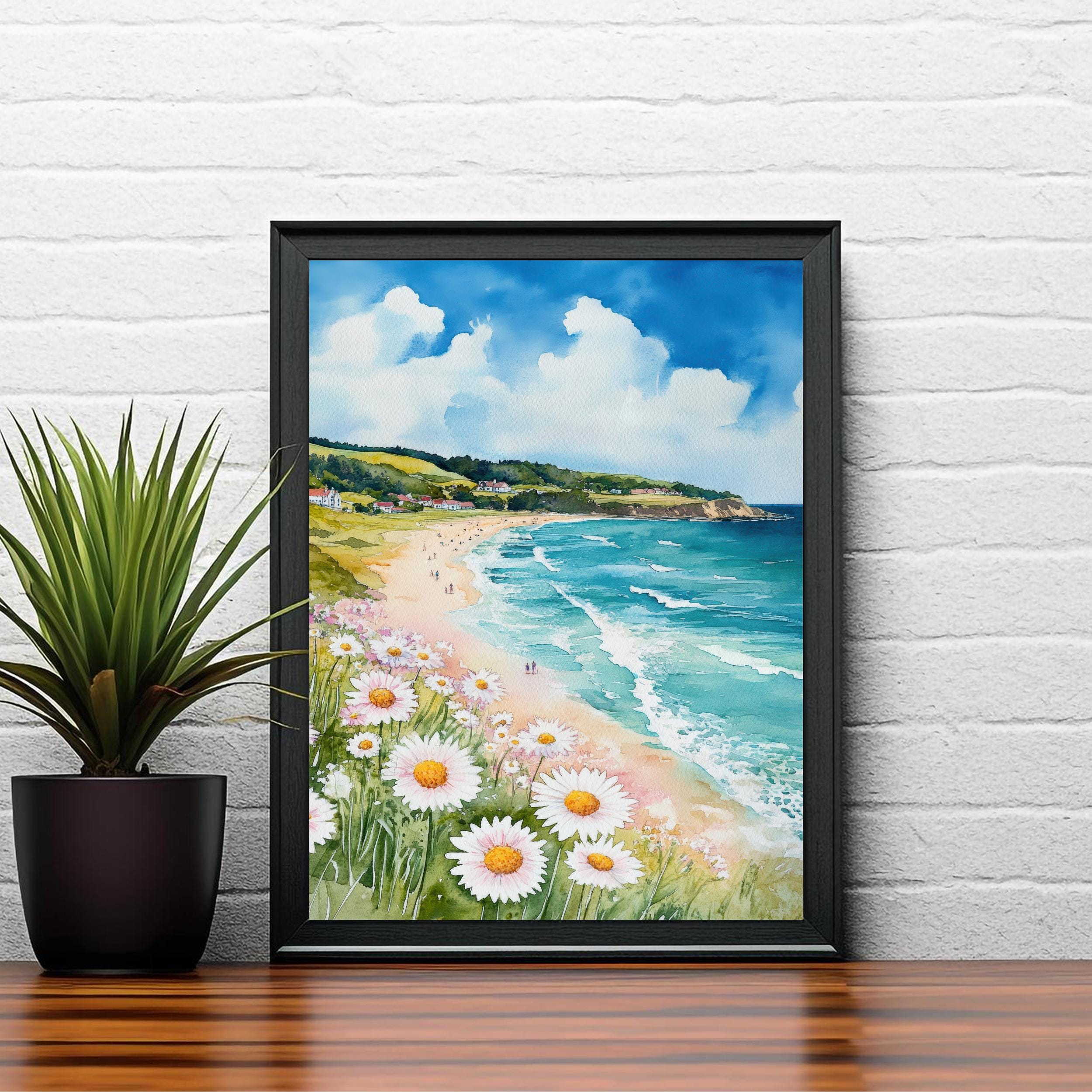 Falmouth Cornwall Watercolor Travel Print Wall Decor Wall Art Falmouth Landscape Wall Hanging Home Décor Cornish Coast Gift Art Lovers