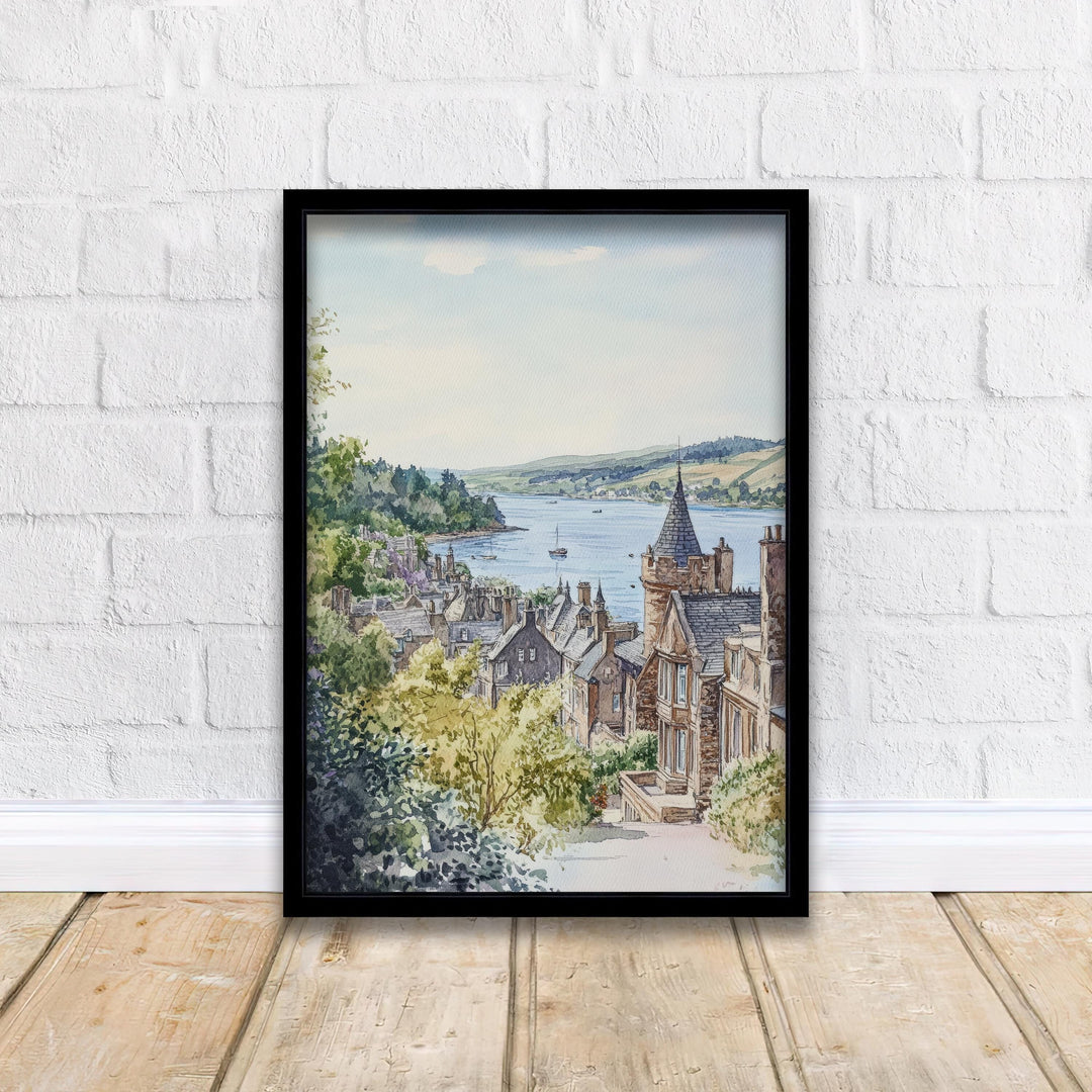 Oban Scotland Watercolor Travel Poster