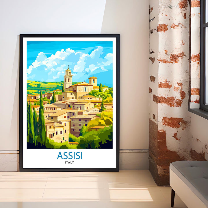 Assisi Italy Watercolor Travel Print Wall Decor Wall Art Assisi Landscape Wall Hanging Home Décor Italian Countryside Gift Art Lovers Scenic