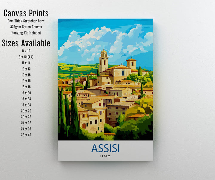 Assisi Italy Watercolor Travel Print Wall Decor Wall Art Assisi Landscape Wall Hanging Home Décor Italian Countryside Gift Art Lovers Scenic