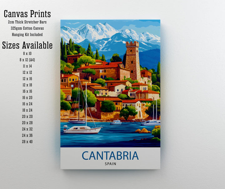 Cantabria Spain Watercolor Travel Poster