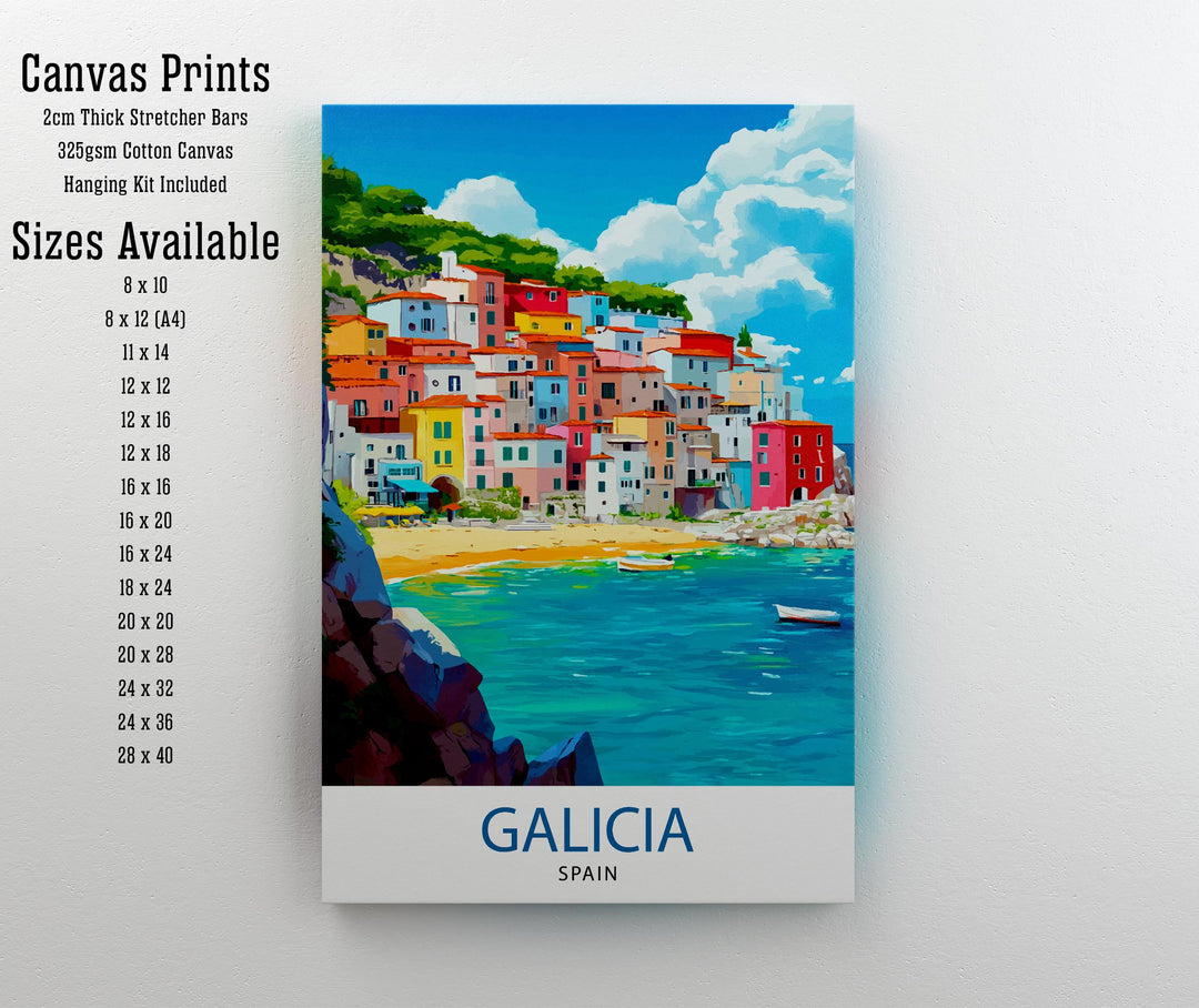 Galicia Spain Watercolor Travel Poster