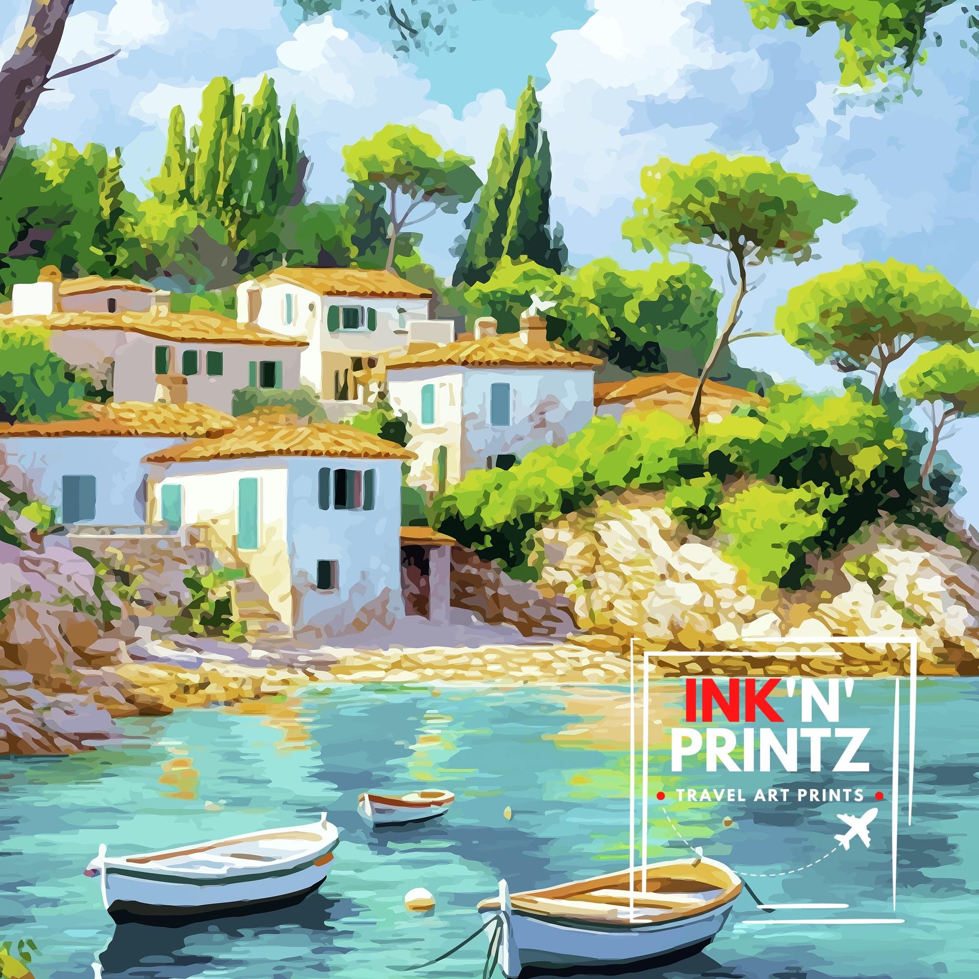 Mallorca Spain Watercolor Travel Print Wall Decor Wall Art Mallorca Landscape Wall Hanging Home Décor Balearic Islands Gift Art Lovers